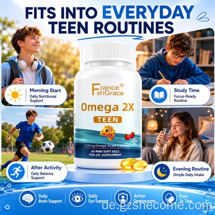 Shecome Omega 2X Fischöl-Kapseln Herz Gehirn